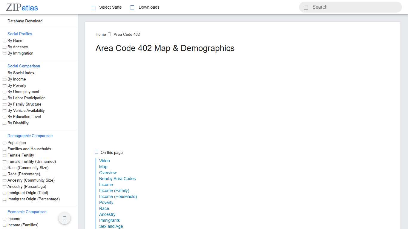 402 Area Code Area Code 402 Demographics in 2026 Zip Atlas